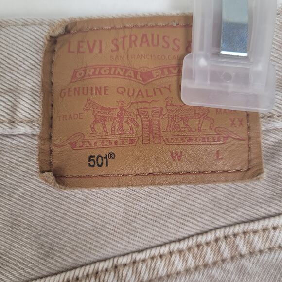 Levi's 501 premium All Beige jeans Size 28/30 Classic Retro Clean - Picture 11 of 13